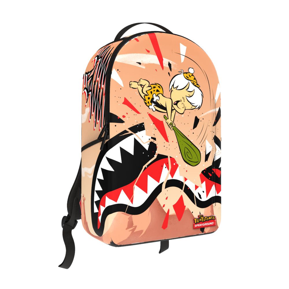 Sprayground Flintstones BammBamm Destroying Shark DLXR Backpack B7326