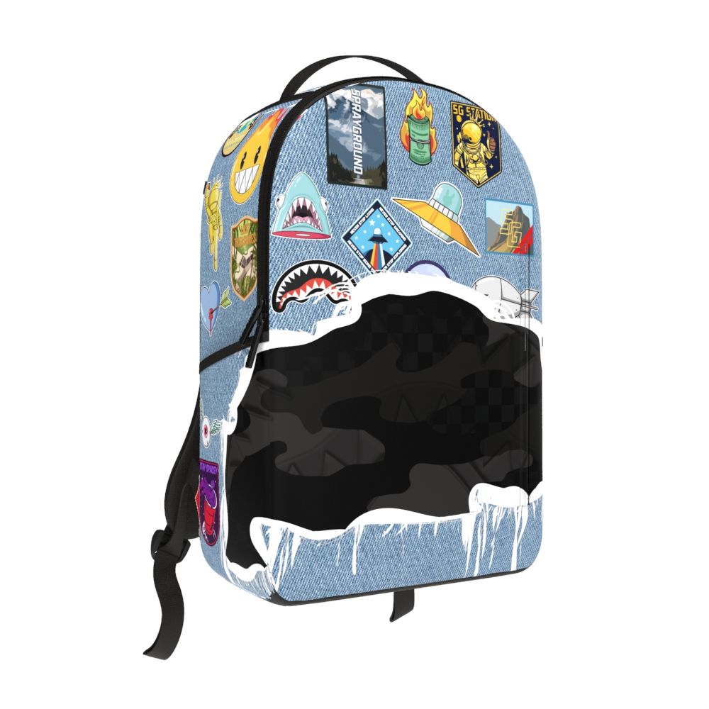 Sprayground Denim Tear 3 Am Patches Backpack B8302
