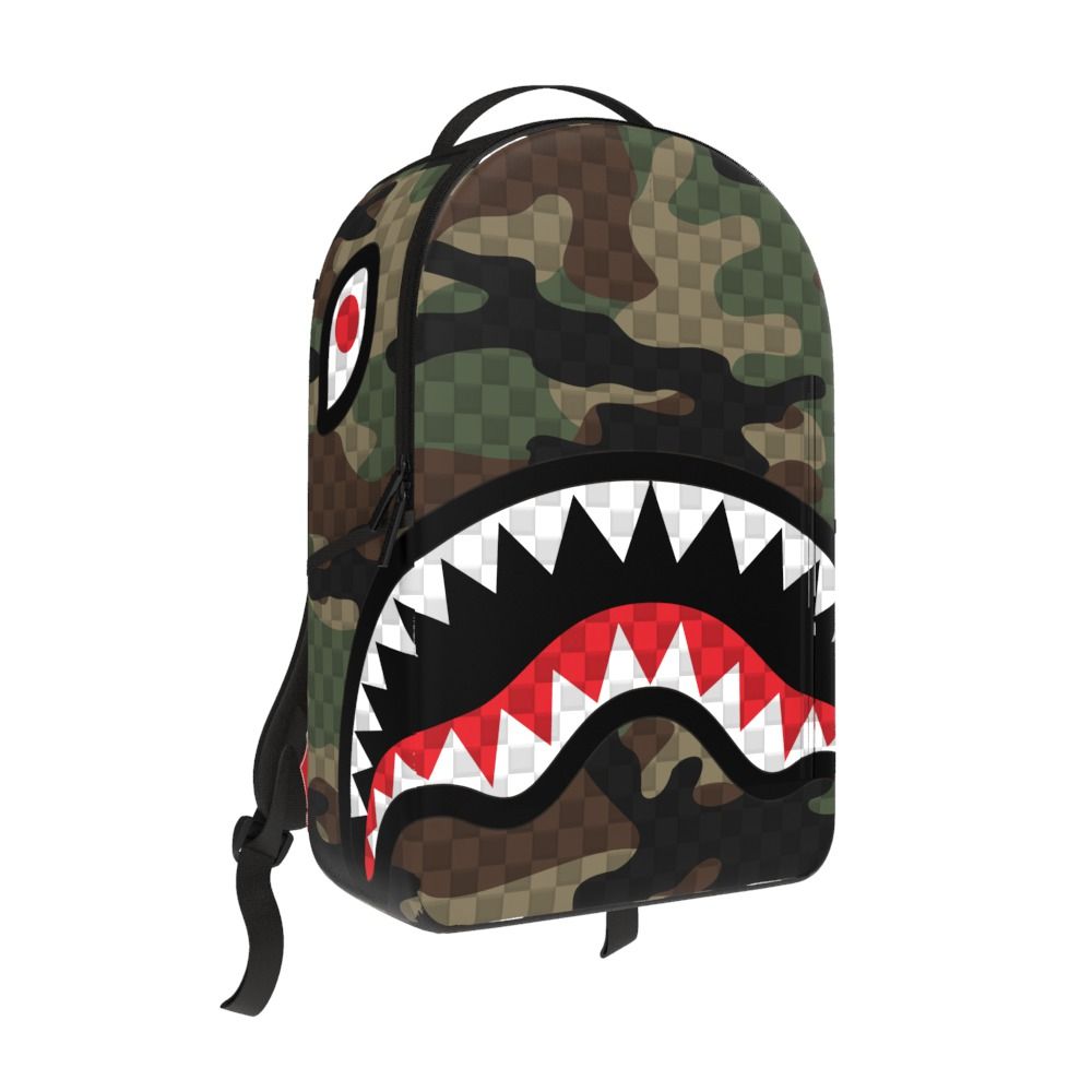Sprayground Woodland Camo Check Backpack B7654