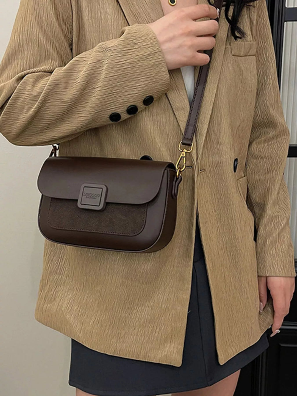 Flap Adjustable Strap Crossbody Bag