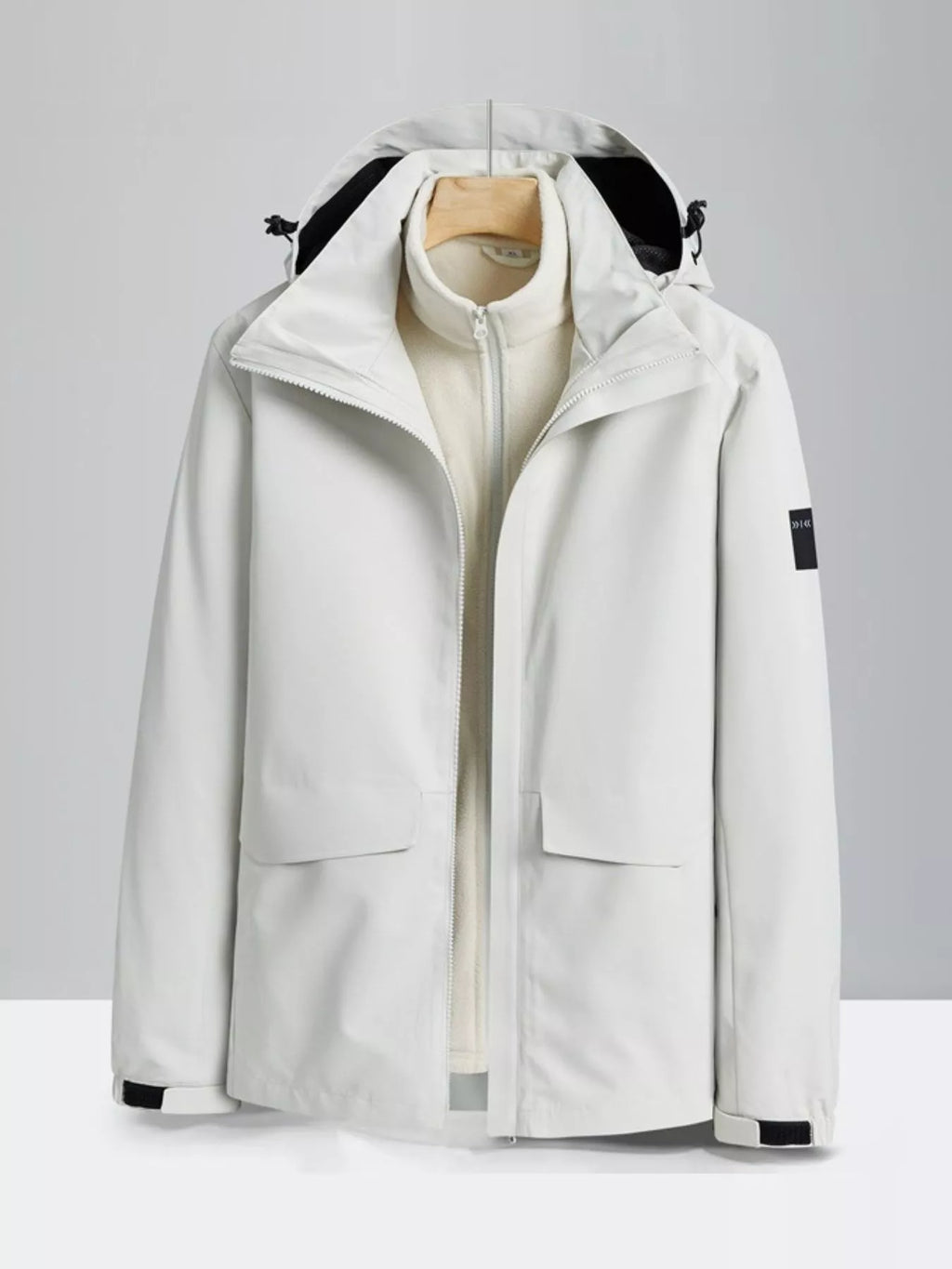 Men's Plus Size Zip Up Waterproof Hooded Jacket