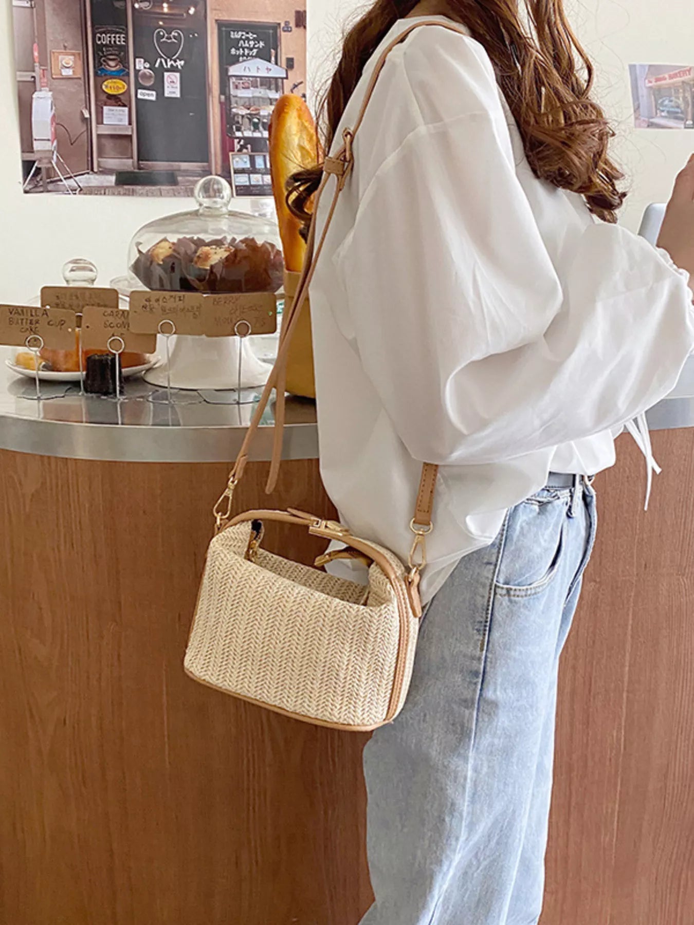 Woven Straw Crossbody Bag