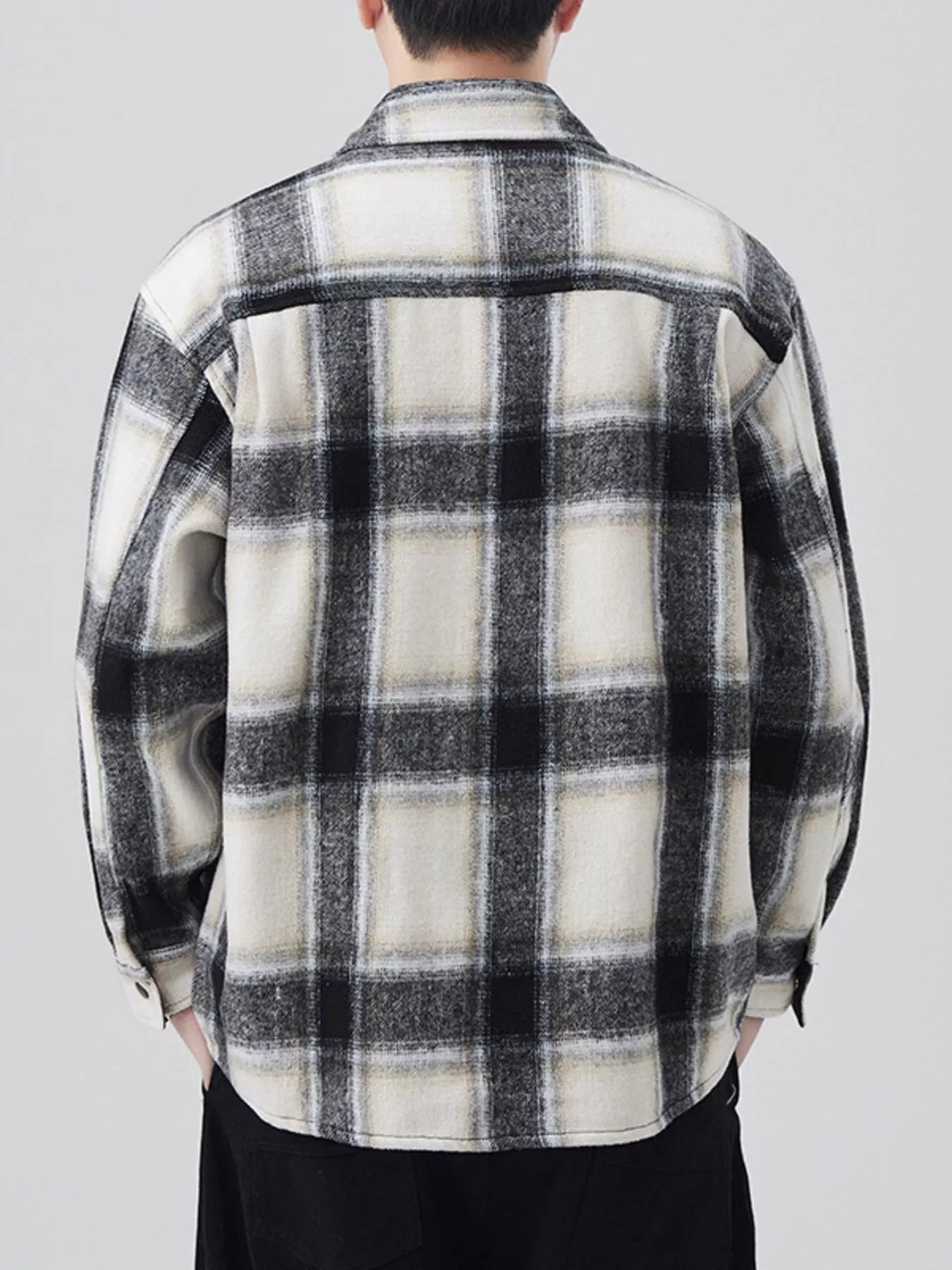 Men's Plaid Button Up Long Sleeve Shirt