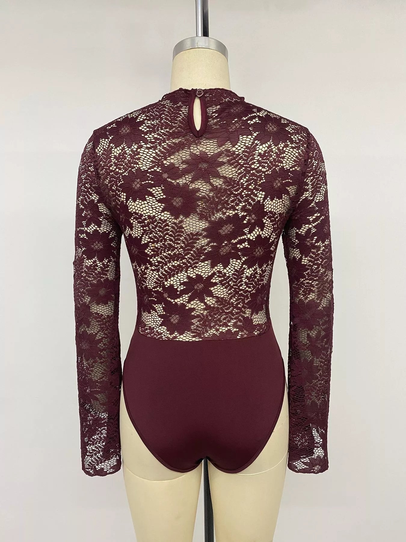 Lace Cut-out Flare Sleeve Bodysuit