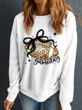 Game Day Leopard Rugby Graphic Customized Crew Neck Sweatshirt