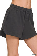 Zenana Scuba Elastic Waistband Shorts With Pocket