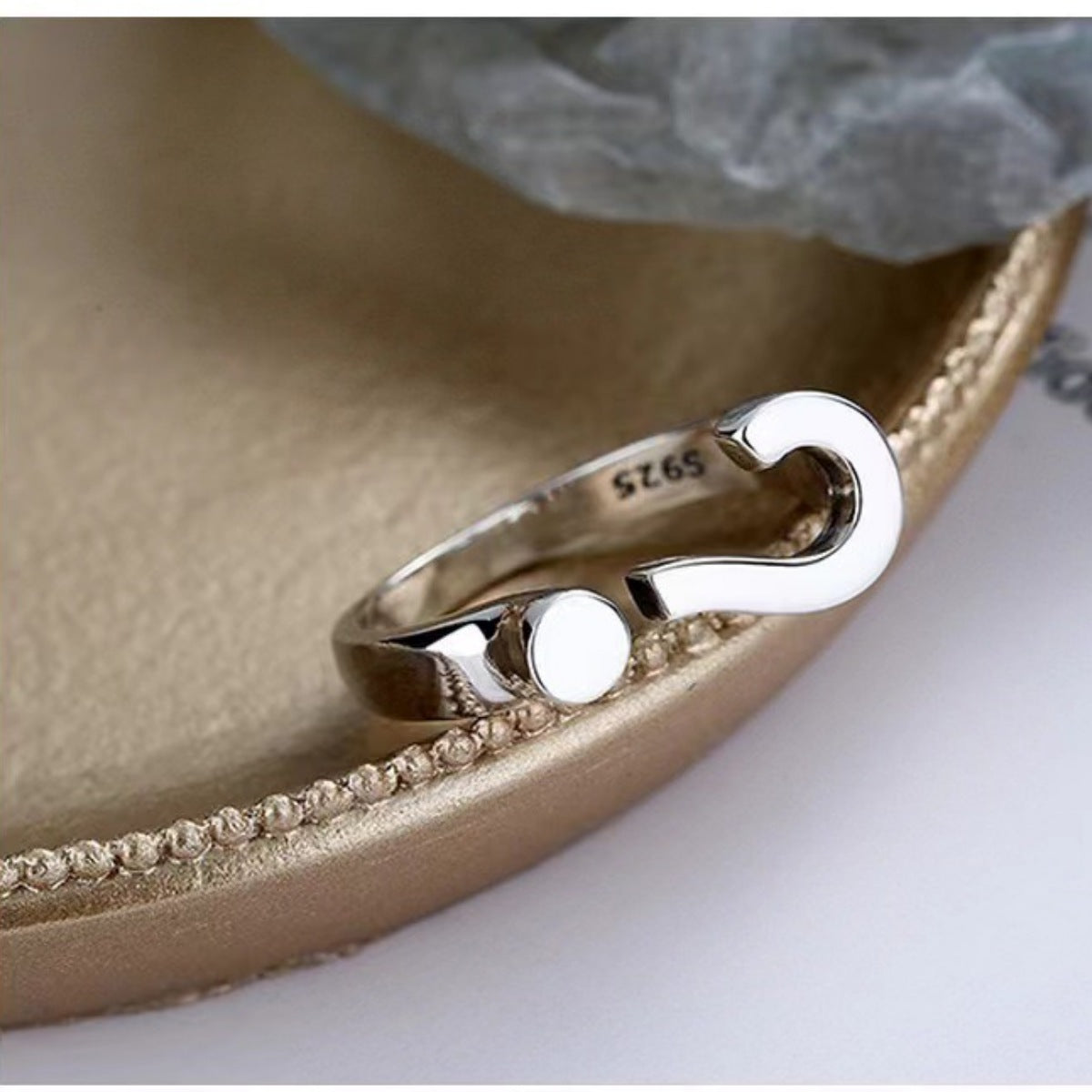 Question Mark Adjustable Open Ring