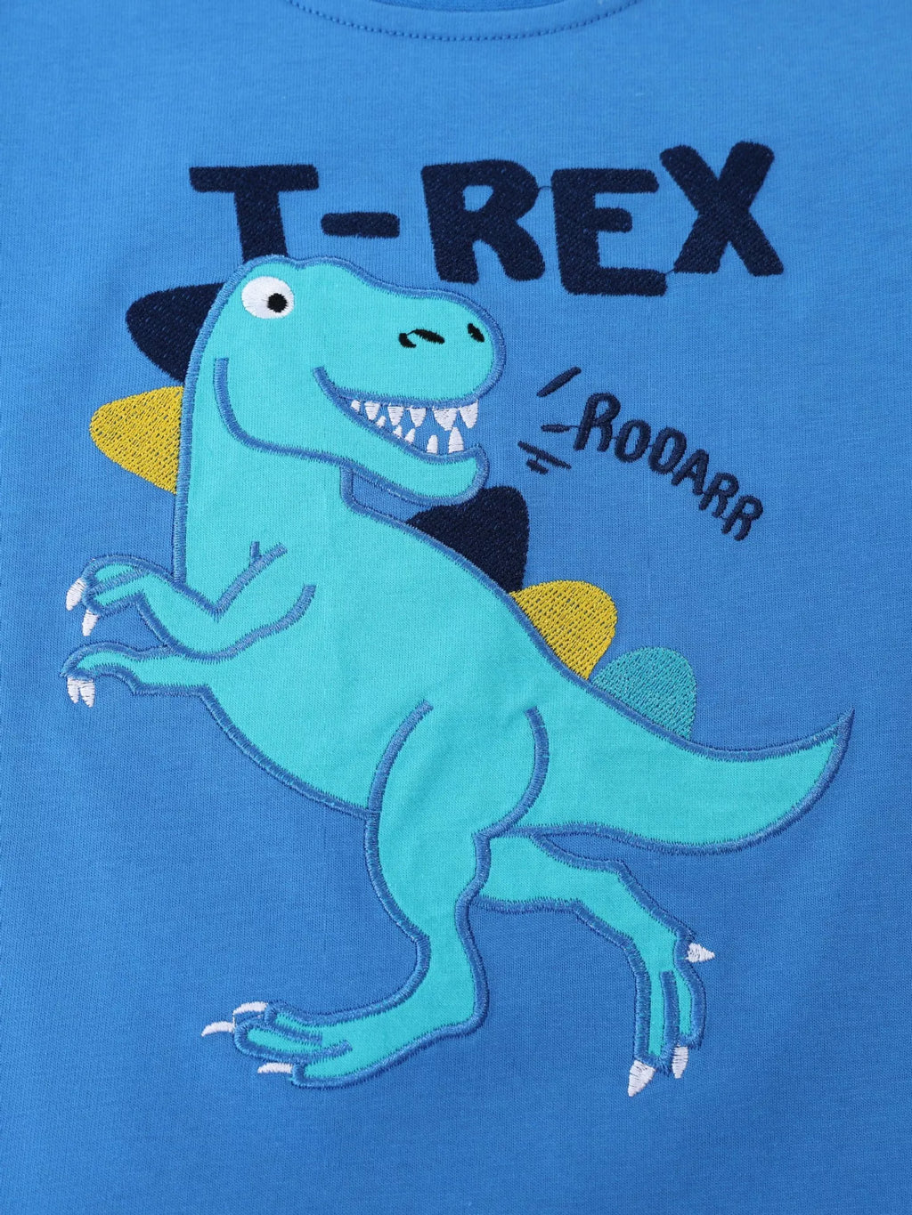 Children's Dinosaur Embroidered Short Sleeve Tee