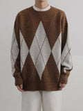 Men's Argyle Pattern Oversized Sweater