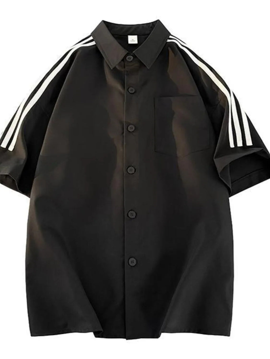 Men's Plus Size Striped Button Up Short Sleeve Shirt