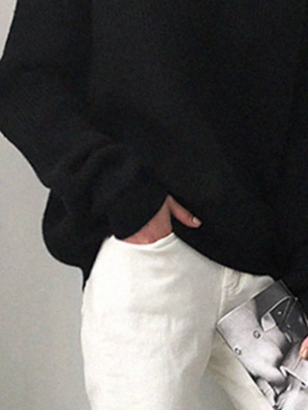 V-Neck Dropped Shoulder Sweater