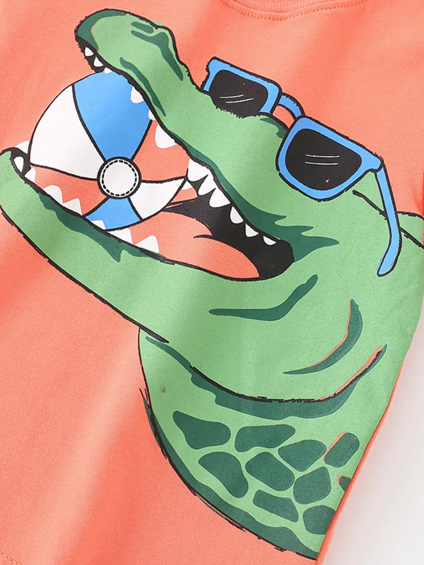 Children's Crocodile Graphic Print Short Sleeve T-Shirt