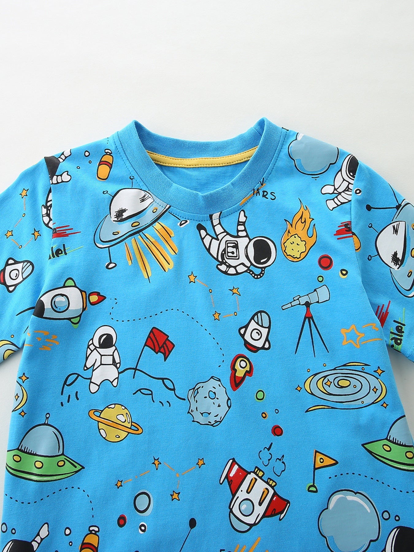 Children's Astronaut Print Tee & Shorts Set
