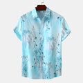 Men's Plus Size Tropical Print Short Sleeve Shirt