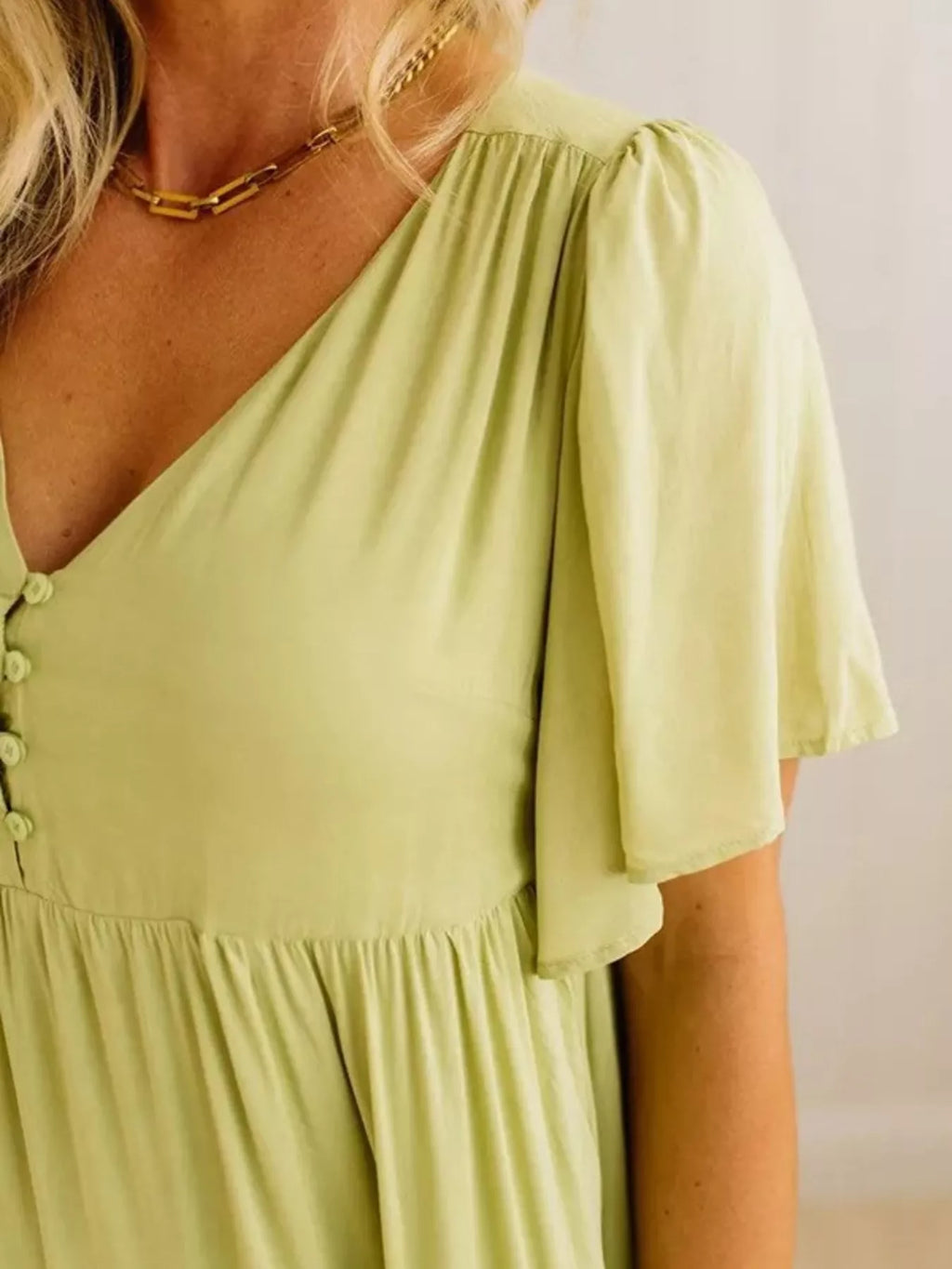 V-Neck Tiered Midi Dress