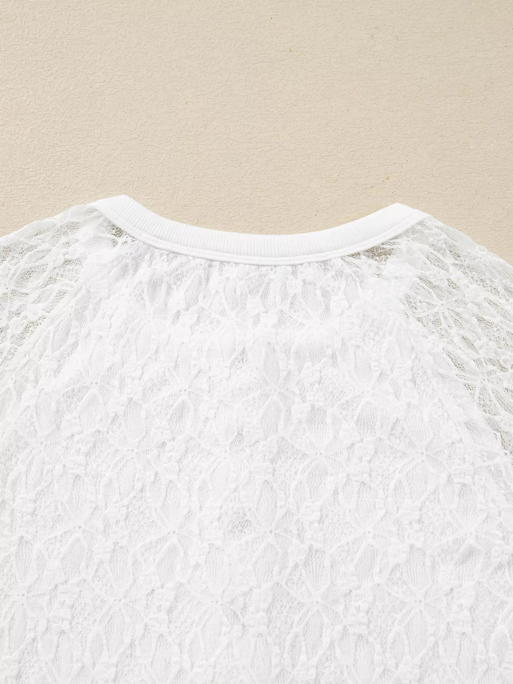 Sheer Lace Long Sleeve Slim Henley Top