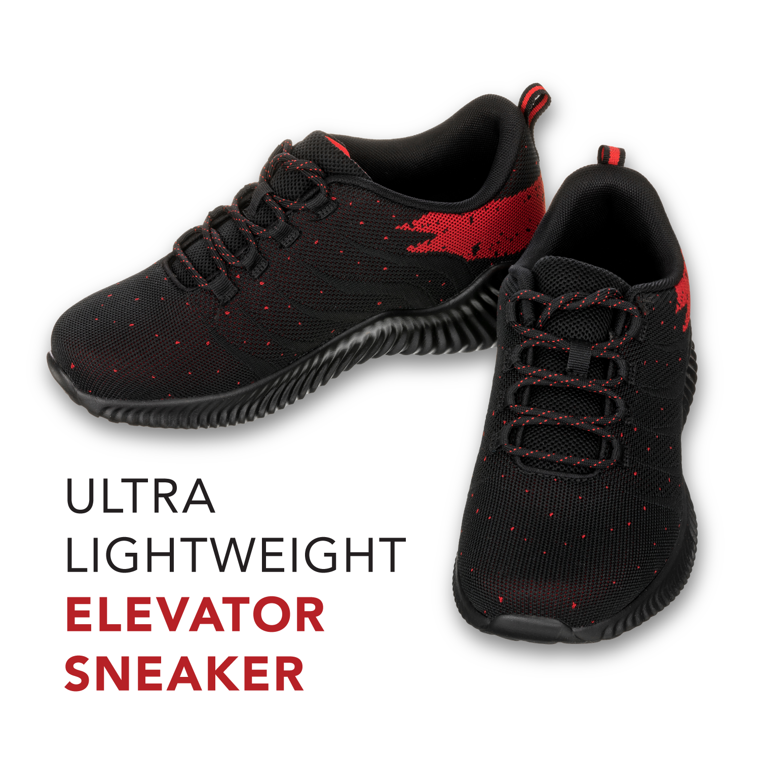 CALTO - Q215 - 2.4 Inches Taller (Black/Red) - Ultra Lightweight