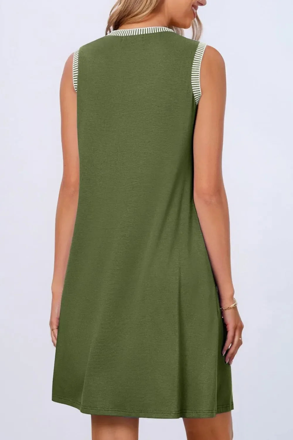 Round Neck Sleeveless Mini Tank Dress
