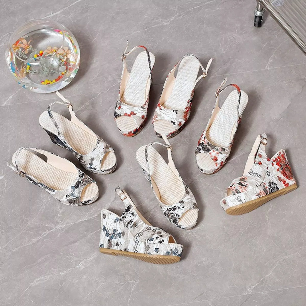 Peep Toe Wedge Sandals