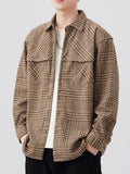 Men's Plus Size Plaid Button Up Long Sleeve Shirt