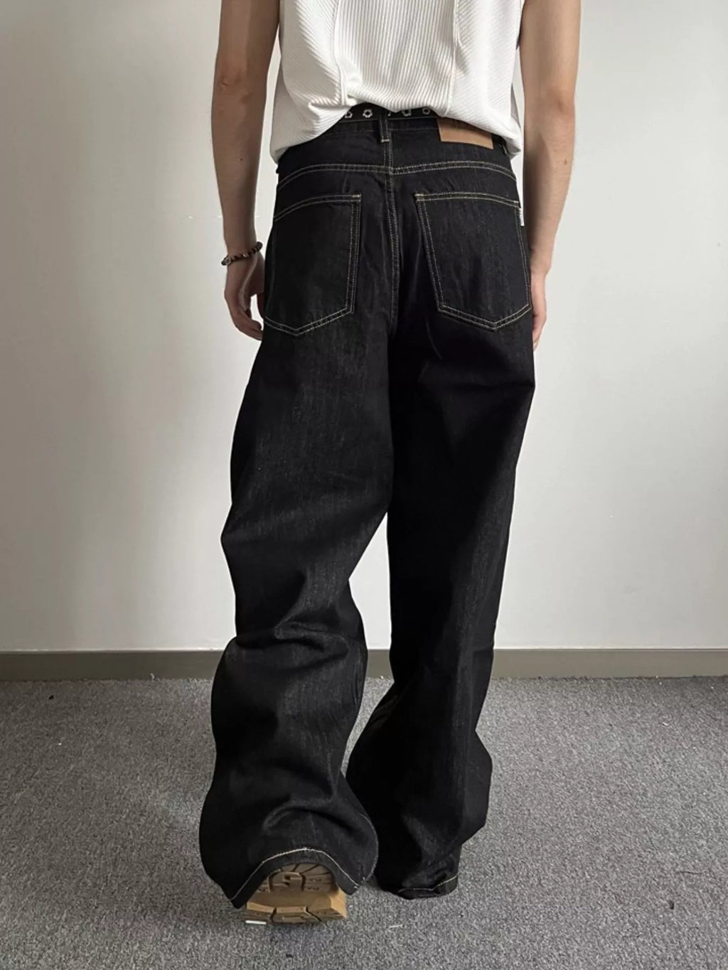 Men's Full Size Wide Leg Wash Jeans Plus Size