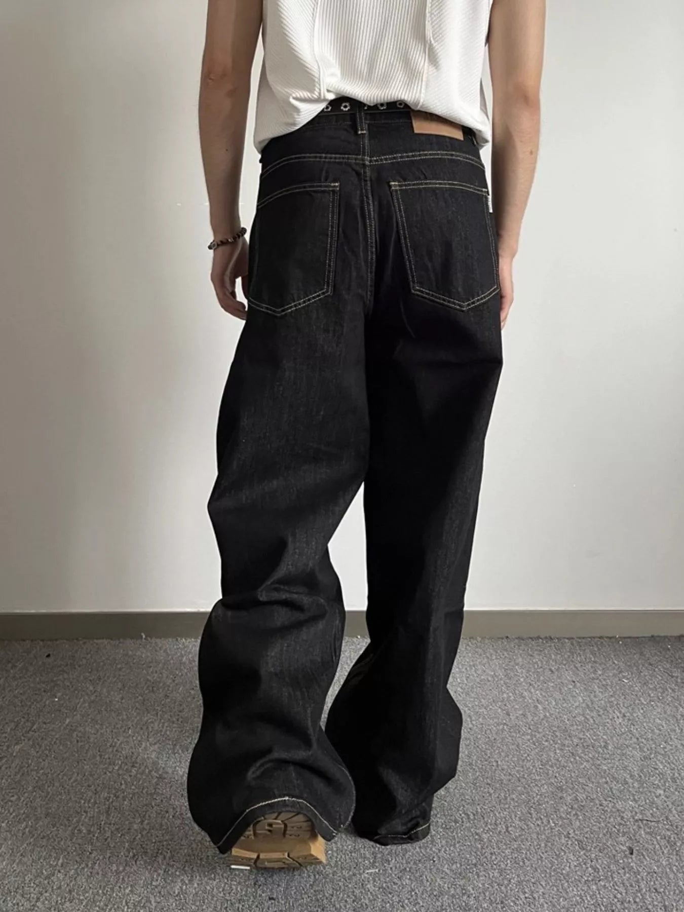 Men's Full Size Wide Leg Wash Jeans Plus Size