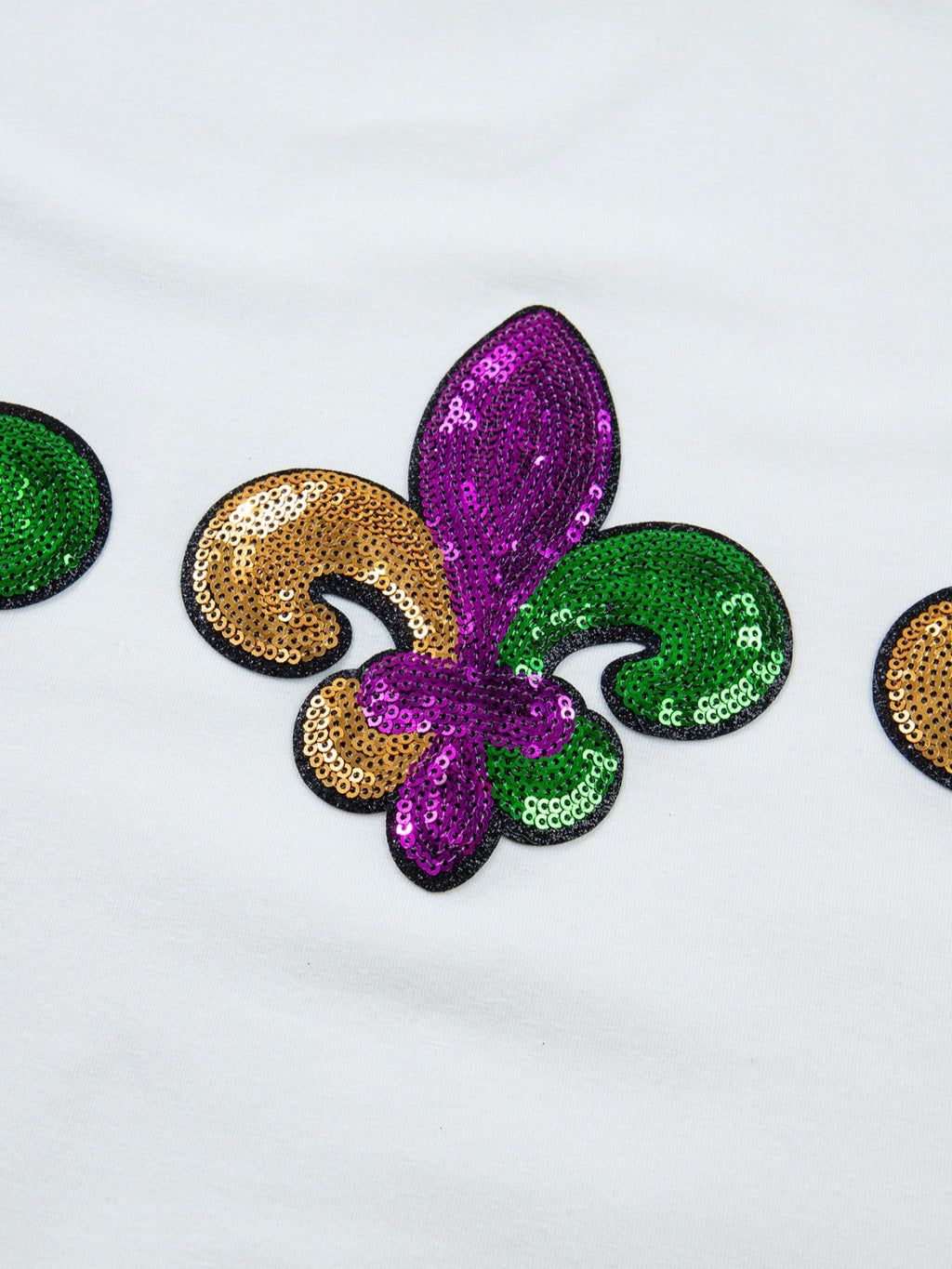 Sequin Mardi Gras Half Sleeve T Shirt