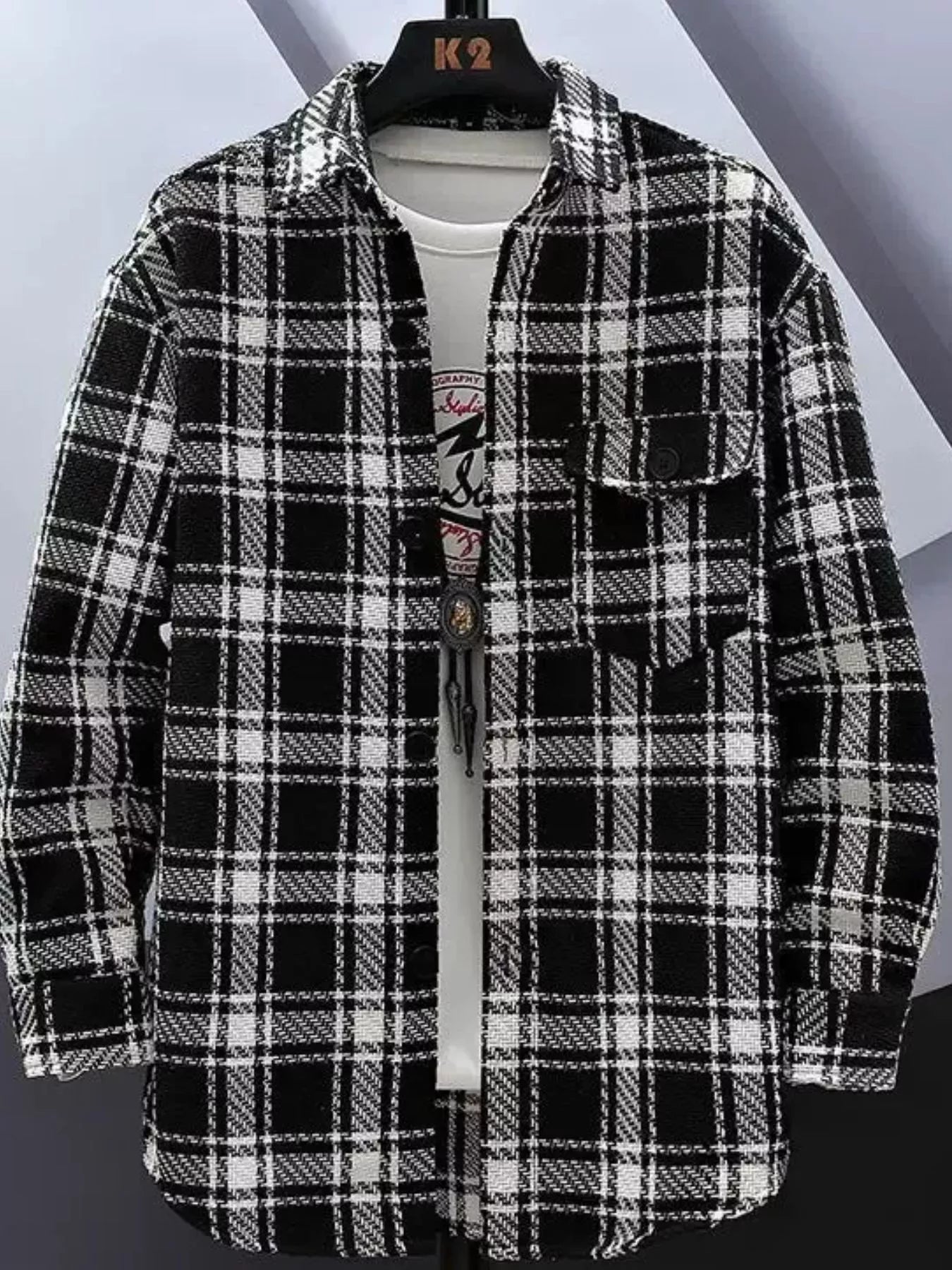 Men's Plus Size Plaid Button Up Shirt