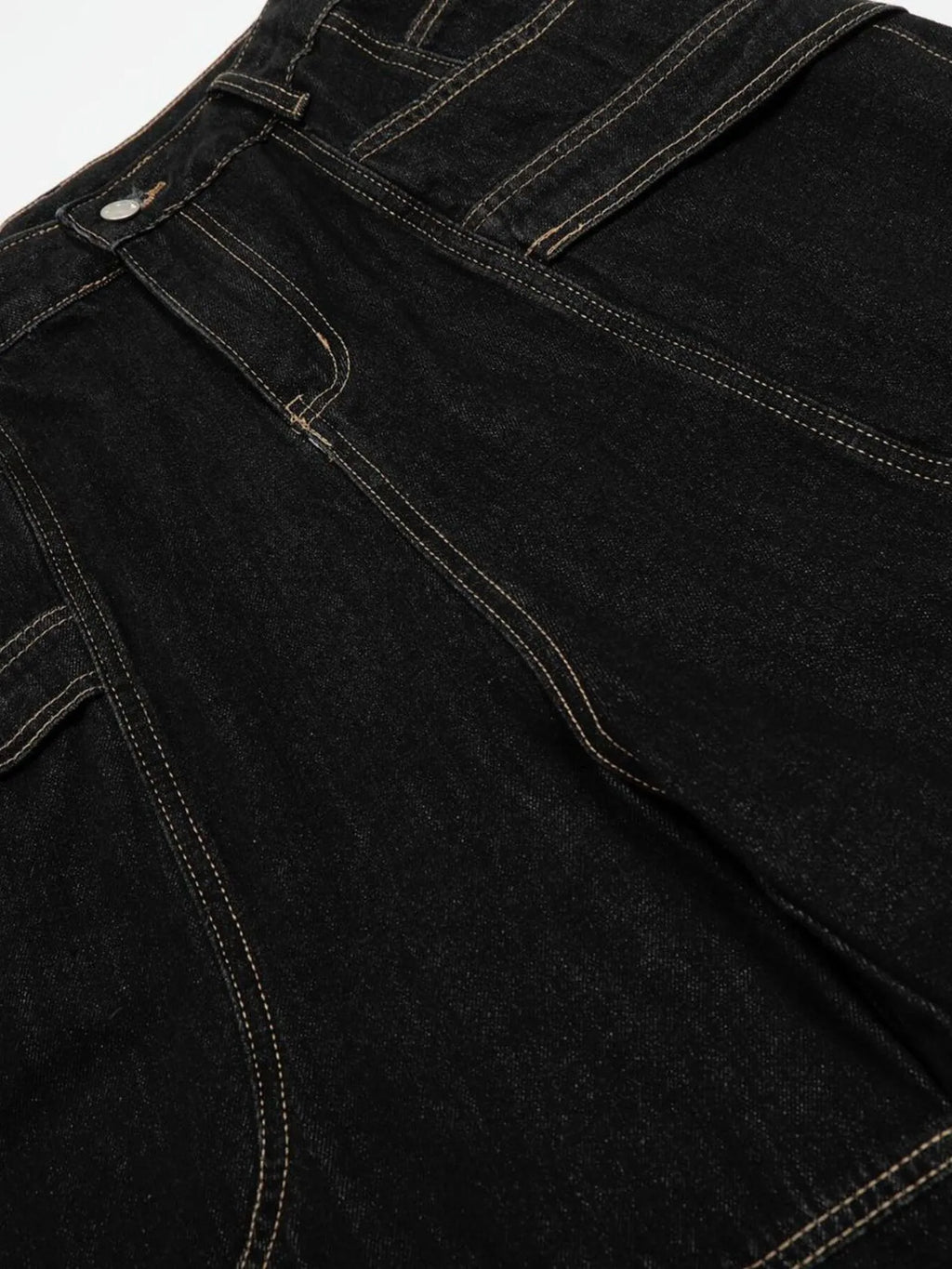 Men's Wide-Leg Denim Shorts with Contrast Stitching
