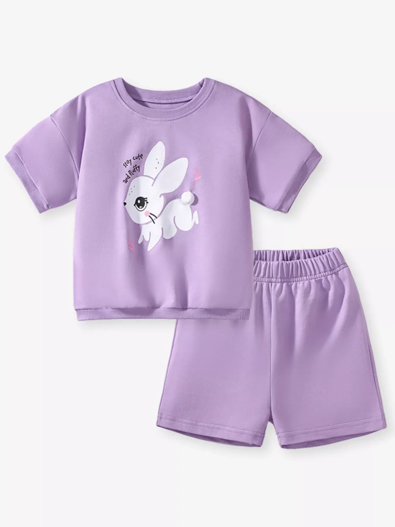 Children's Bunny Half Sleeve Top and Shorts Set