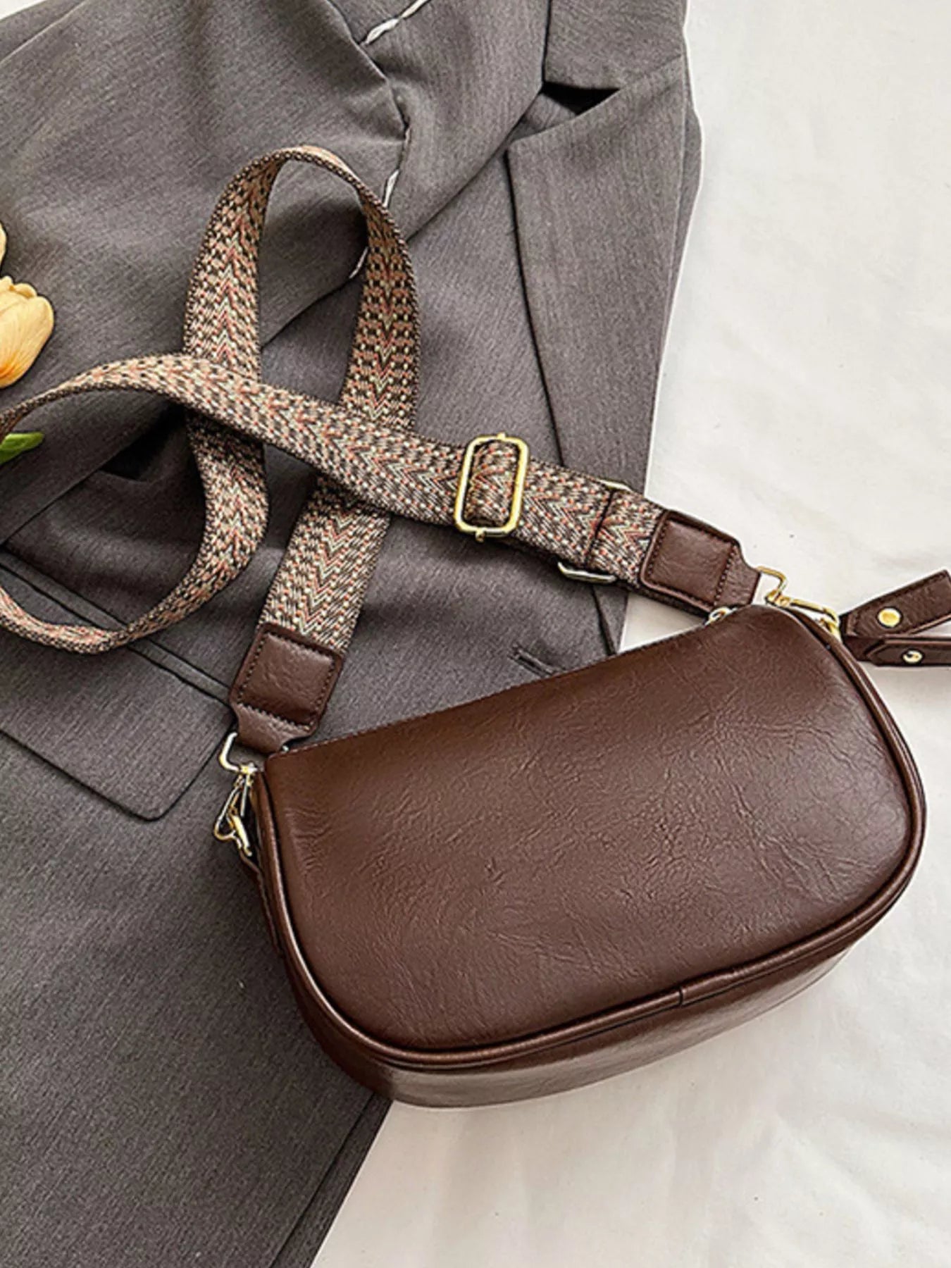 Wide Strap Crossbody Bag
