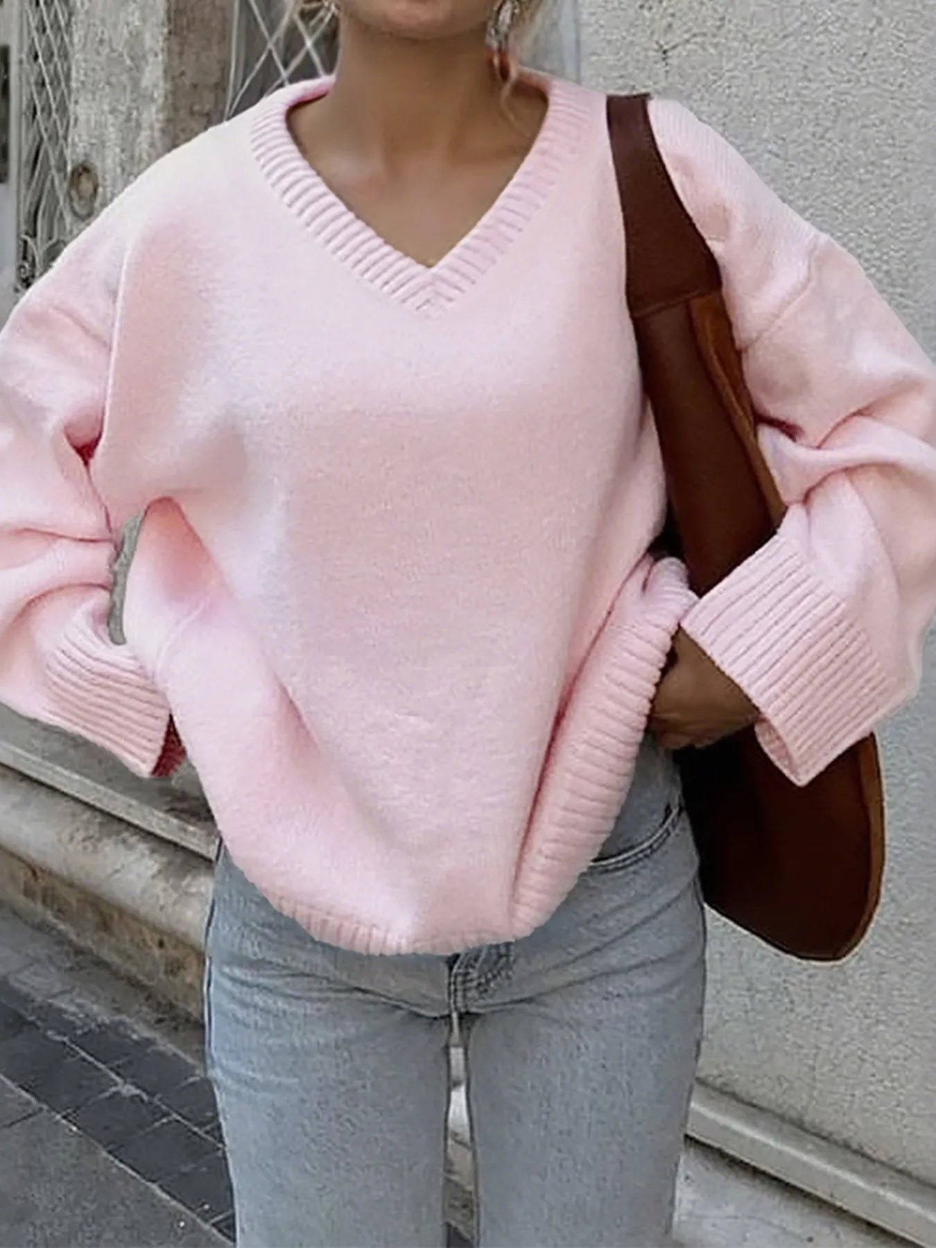 V-Neck Long Sleeve Sweater