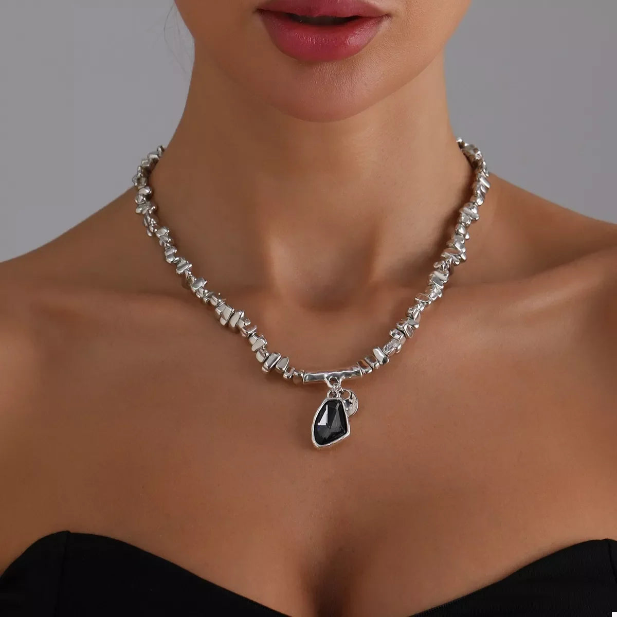 Silver-Plated Minimalist Pendant Necklace