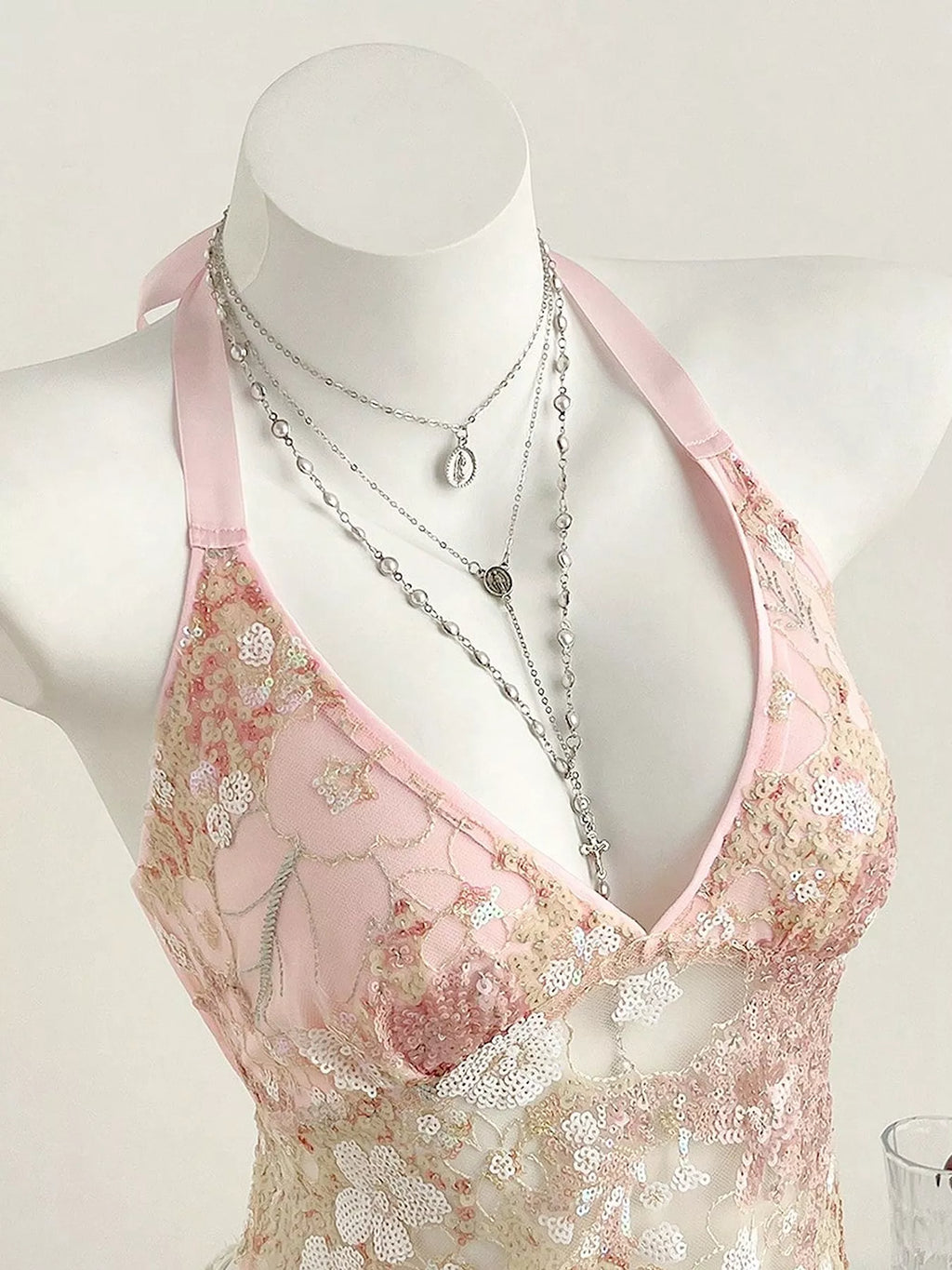 Sequin Halter Neck Cami