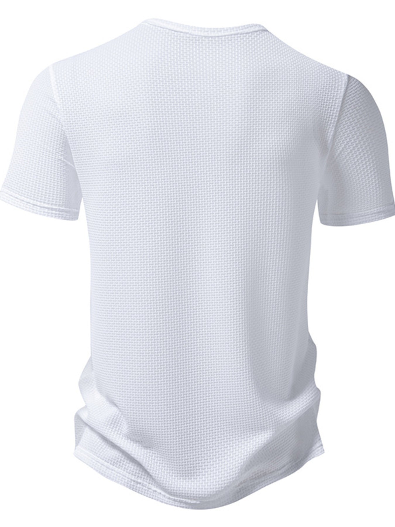 Men's Textured Henley Button Detail T-Shirt