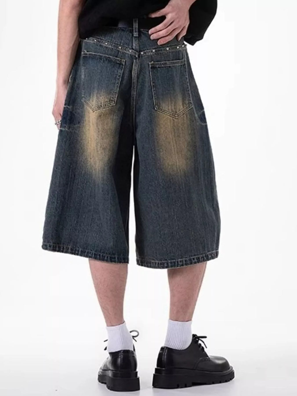 Men's Plus Size Wide Leg Denim Shorts
