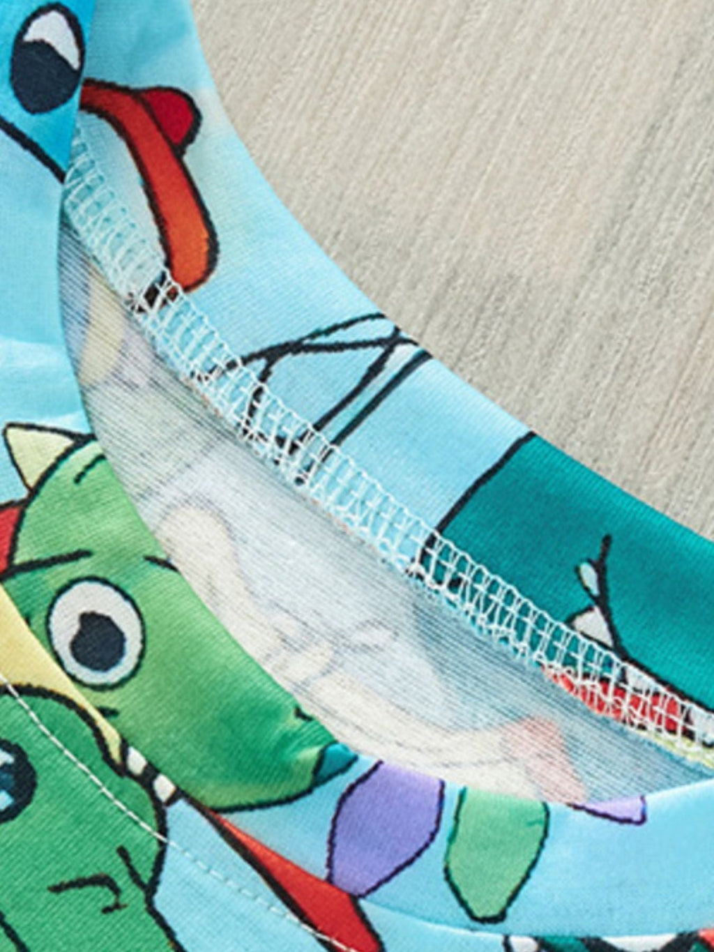 Children's Cartoon Dinosaur Print Tee and Shorts Set