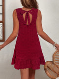Ruffled Hem Sleeveless Mini Dress