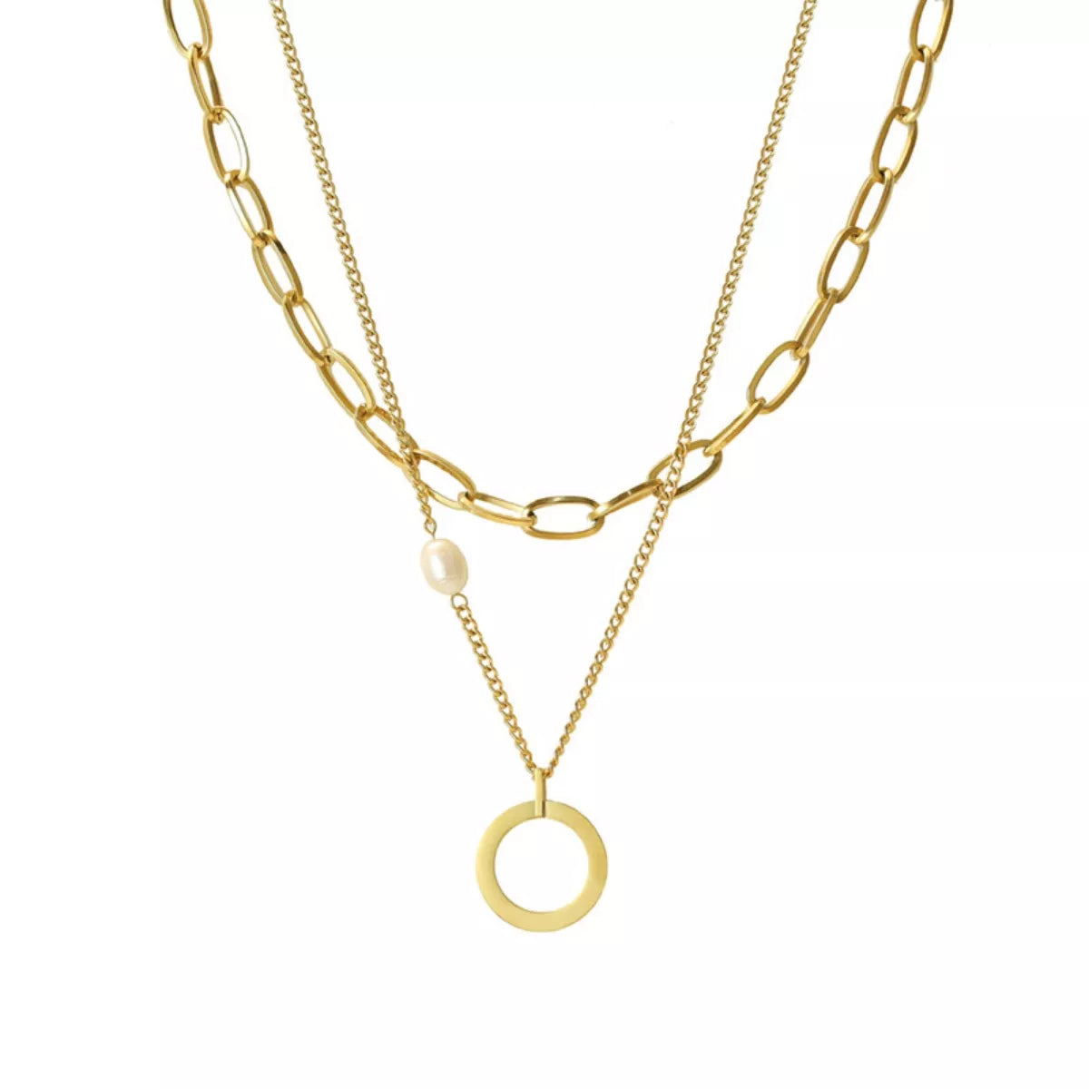 18K Gold-Plated Double Layered Necklace