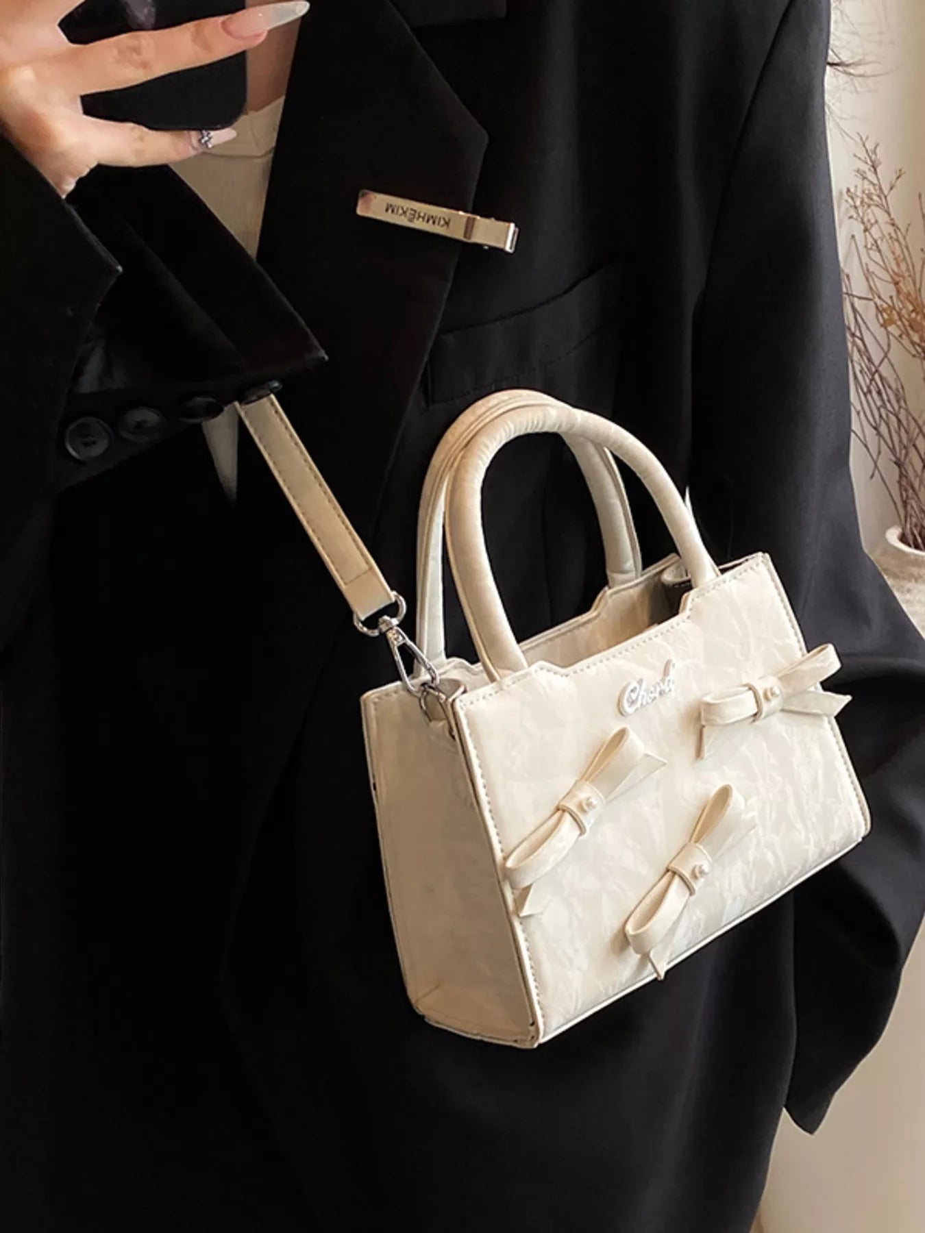Bow Decor Crossbody Bag