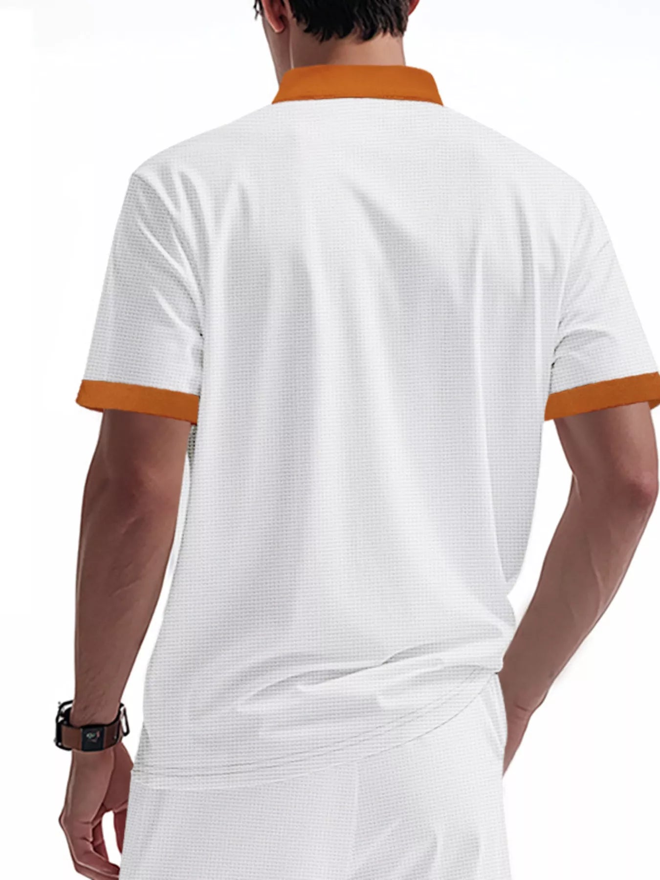 Men's Full Size Lace-Up Neckline Short Sleeve T-Shirt Plus Size