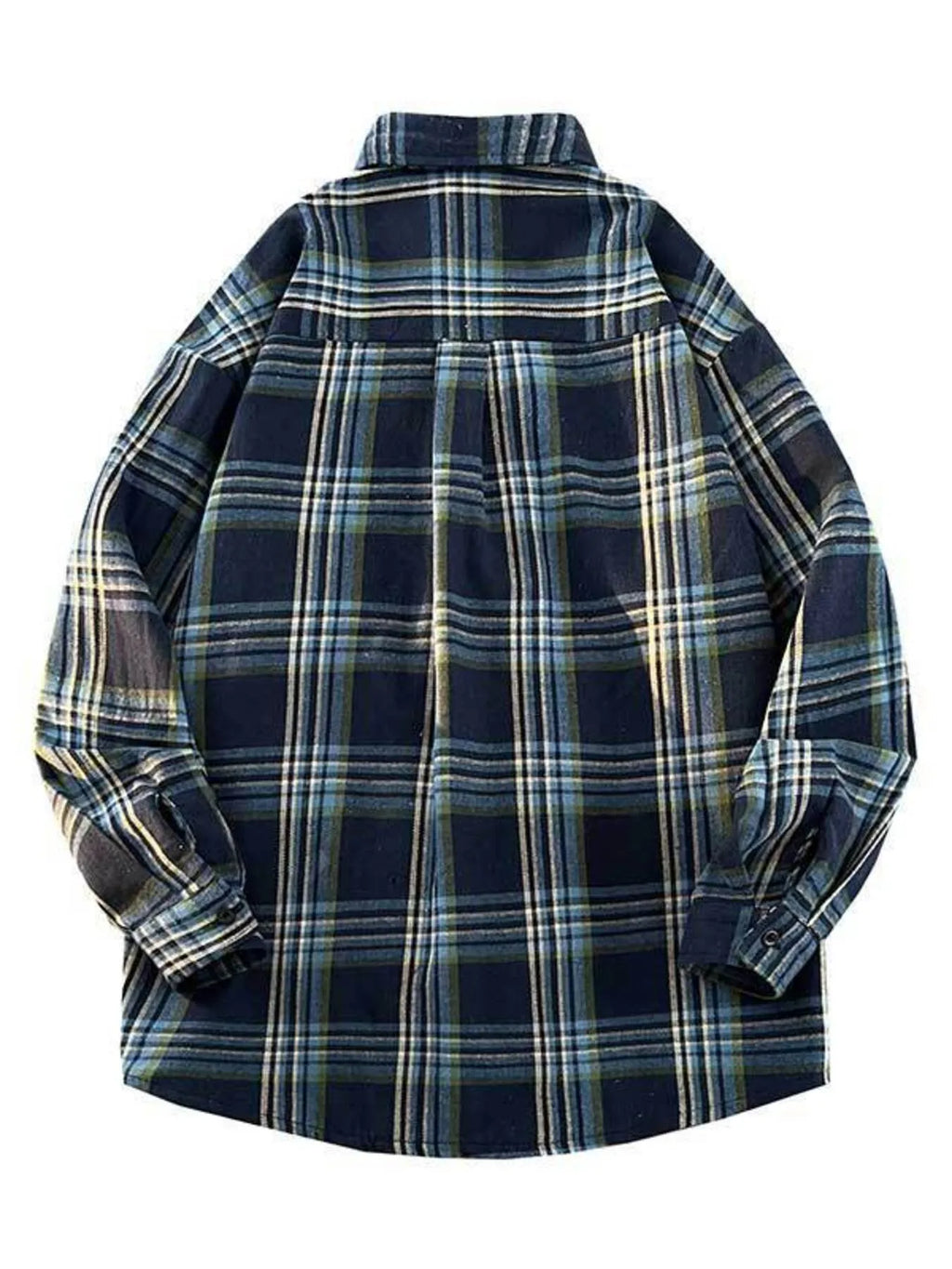 Men's Full Size Vintage Plaid Button Up Shirt Plus Size