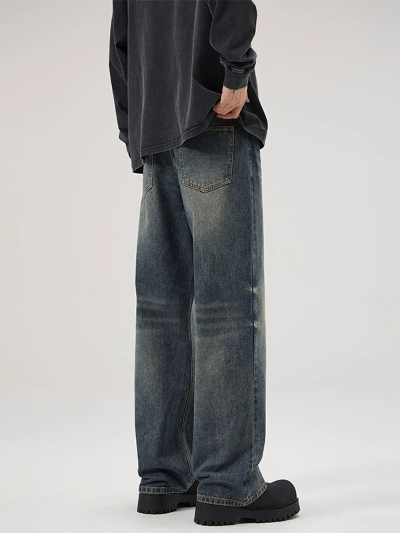 Men's Full Size Wide-Leg Relaxed Fit Jeans Plus Size