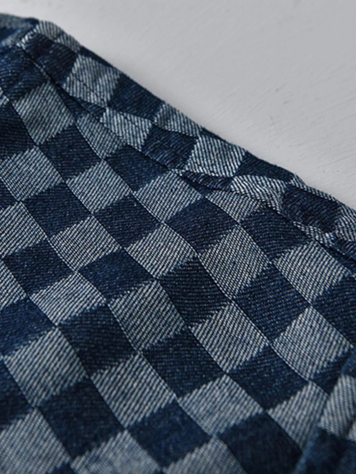 Men's Plus Size Checkered Pattern Short Sleeve Casual Shirt