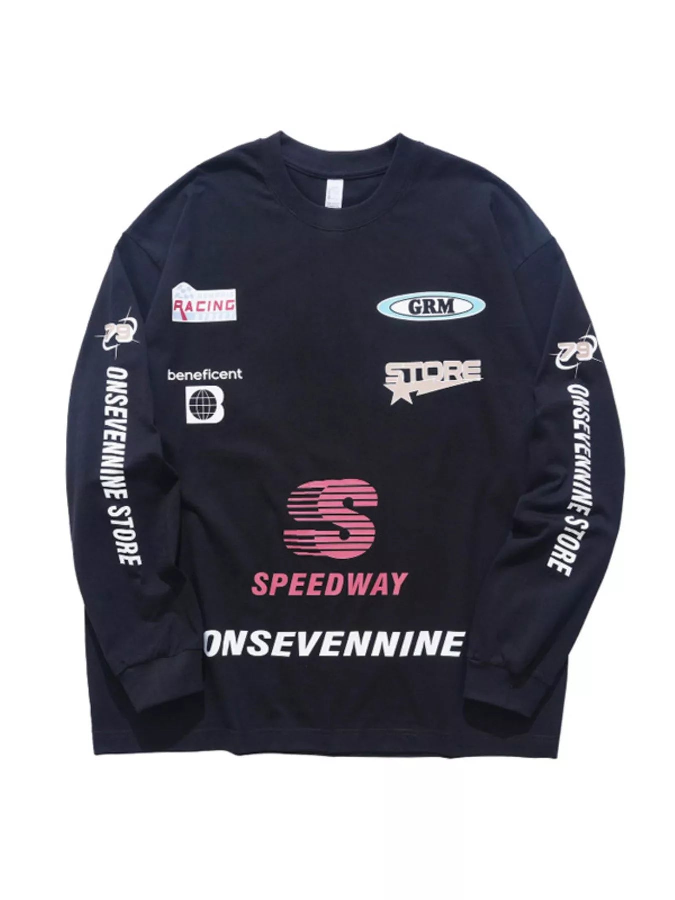 Men's Letter Round Neck Long Sleeve T-Shirt