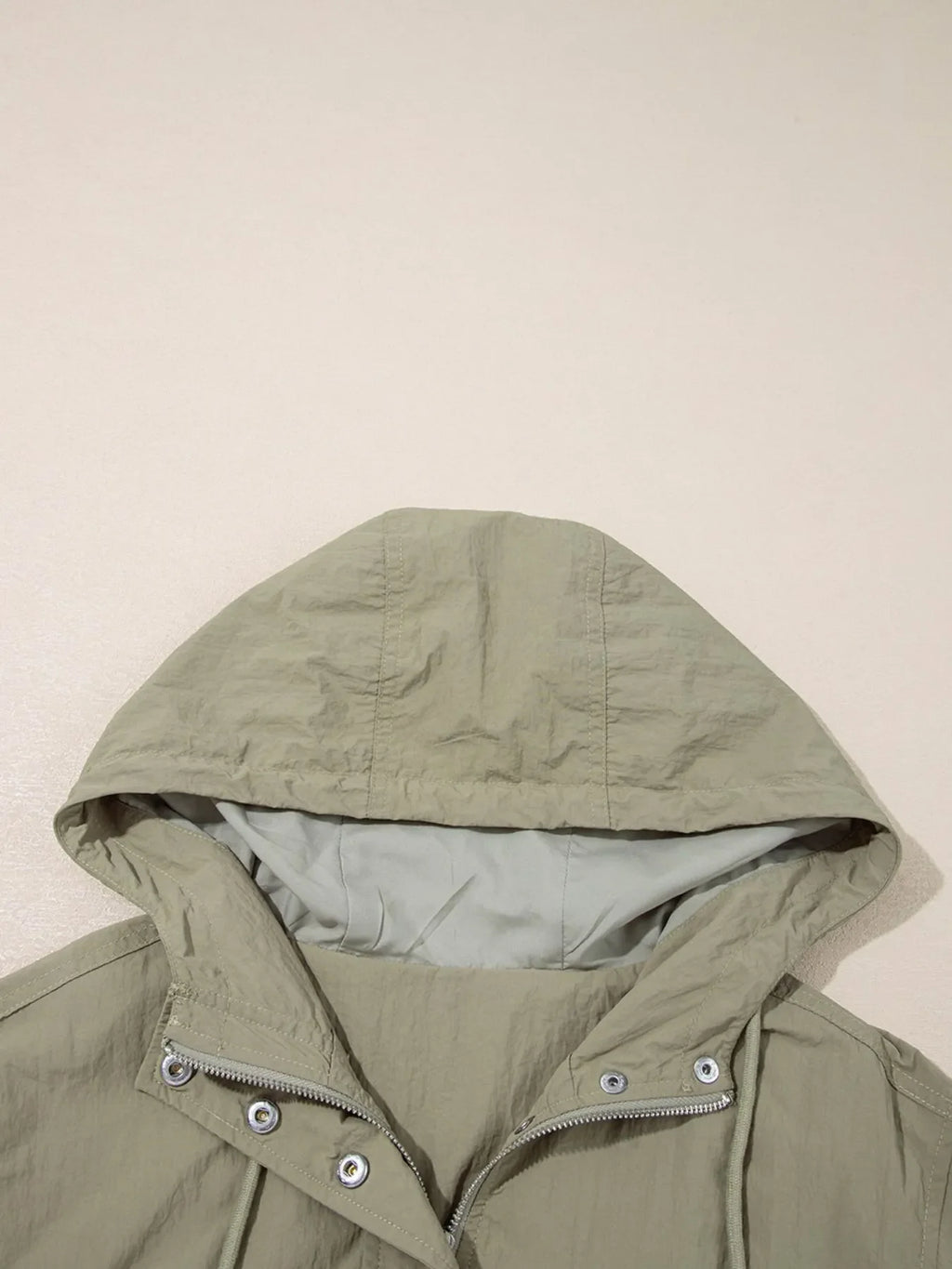 Zip Up Cropped Hooded Utility Jacket