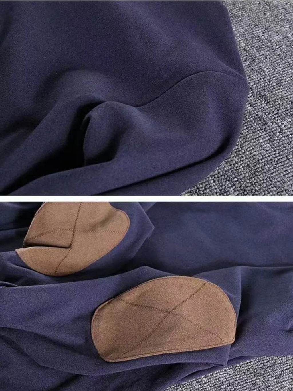 Men's Turtleneck Long Sleeve Top with Patches