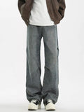 Men's Full Size Vintage Wash Wide Leg Jeans Plus Size
