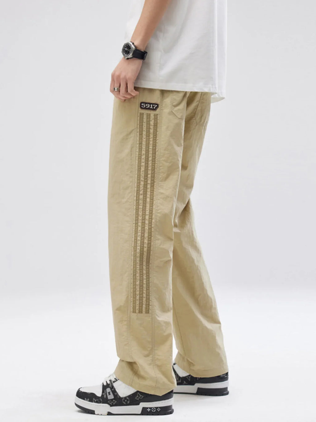 Men's Full Size Striped Wide Leg Pants Plus Size