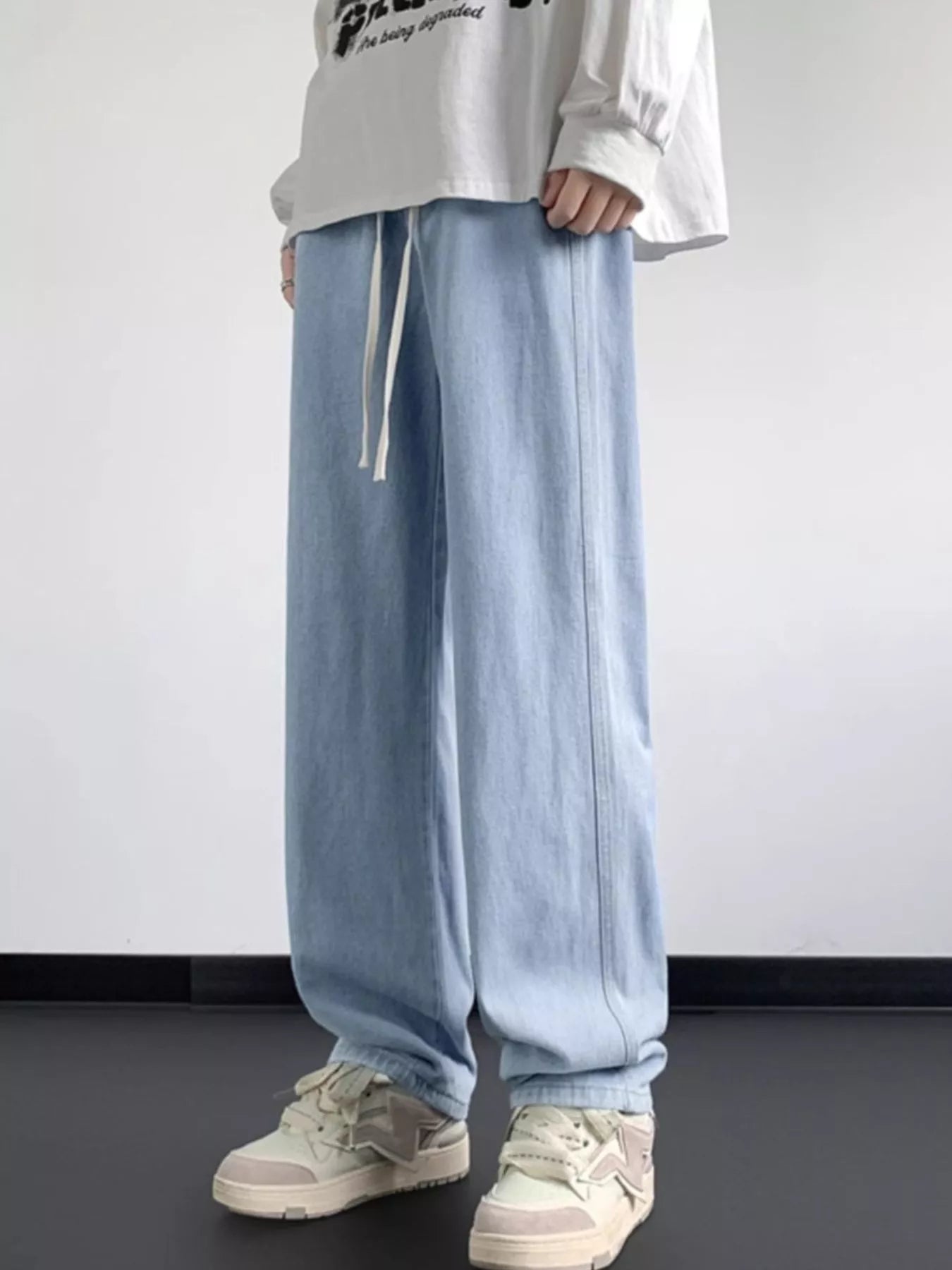 Men's Full Size Wash Loose Fit Jeans Plus Size